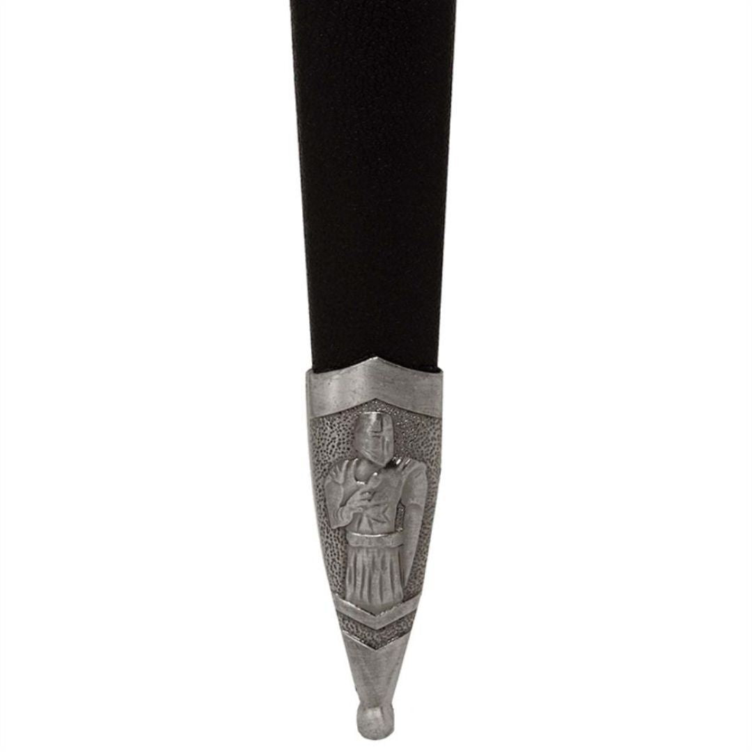 Adaga decorativa templária com bainha e gravação - réplica em aço inoxidável, 40 cm