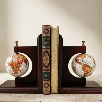 Apoios de Livros Estilosos Globos Retro com Gravação