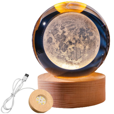 Globo de Vidro 3D Lua com Gravação