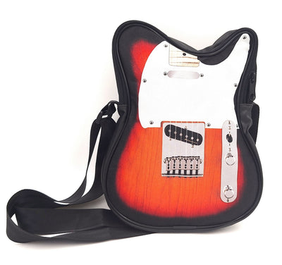 Mala de ombro em forma de guitarra elétrica RBG-023 com possibilidade de personalização por gravação, impermeável, ideal para presente para amantes da música, PVC 100% e poliéster, dimensões 34 x 23 x 5 cm