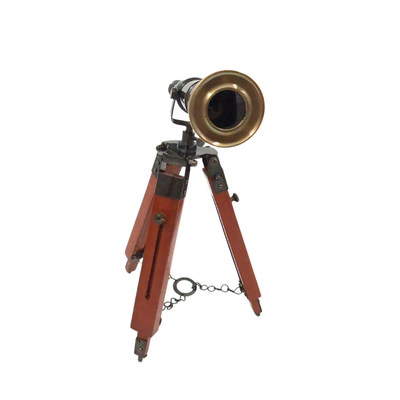 Luneta de Latão em Tripé com Possibilidade de Personalização por Gravação - Elemento Decorativo Elegante para Presente, Altura Regulável até 30 cm