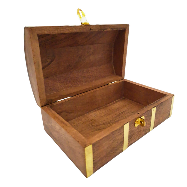 Caixa de madeira marinheira vintage DNU-020 com motivo de âncora em latão, gravação personalizada, ideal para presente para amantes do mar, dimensões 18,4 × 12,7 × 7,6 cm