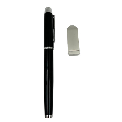 Conjunto de Presente Premium Elegante com Personalização – Caderno de Couro A5, Caneta e Pen Drive 16GB em Estojo Preto e Dourado