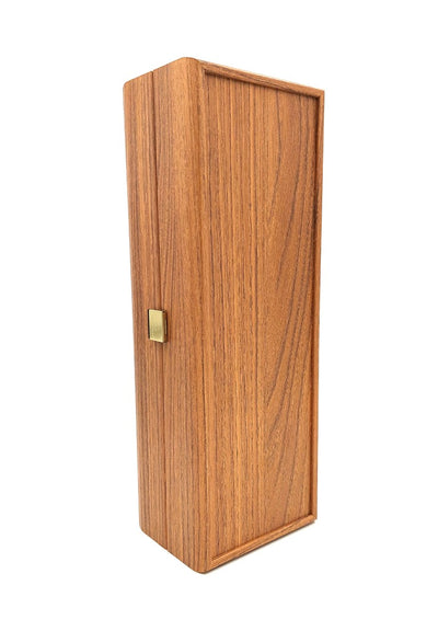Caixa de madeira exclusiva para garrafa de vinho BWXL30 com possibilidade de personalização por gravação, nogueira, ideal para presente, dimensões 35x14x10 cm