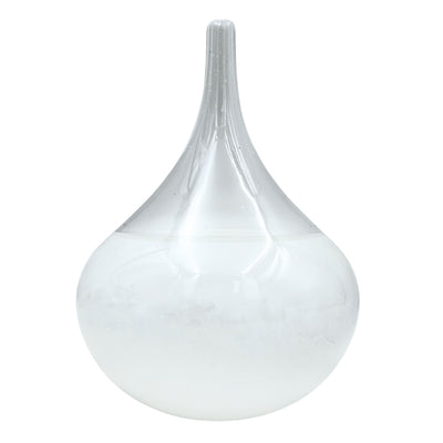 Barómetro de Tempestade Fitzroya - Gota Storm Glass com possibilidade de personalização por gravação - presente elegante em forma de gota, altura 11 cm, recipiente de vidro com cristais únicos que reagem às mudanças do tempo