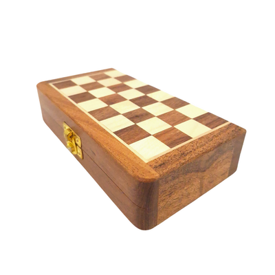 Xadrez magnético de madeira 17x17cm com gravação personalizada