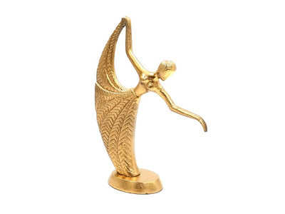 Estatueta decorativa dourada Bailarina em alumínio com possibilidade de personalização por gravação