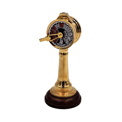 Telégrafo naval COM-2005 de latão e madeira, altura 16 cm, gravação personalizada, ideal para presente para amantes da navegação