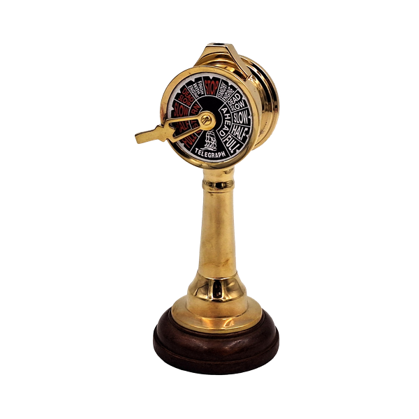 Telégrafo naval COM-2005 de latão e madeira, altura 16 cm, gravação personalizada, ideal para presente para amantes da navegação