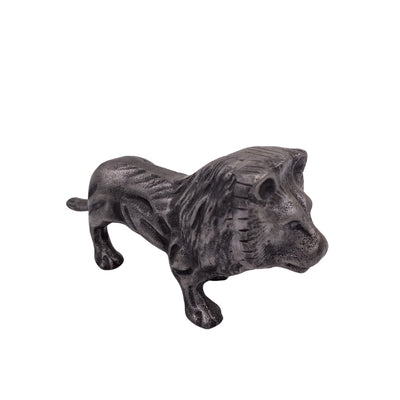 Figura decorativa LEO em alumínio na cor prata, gravação personalizada