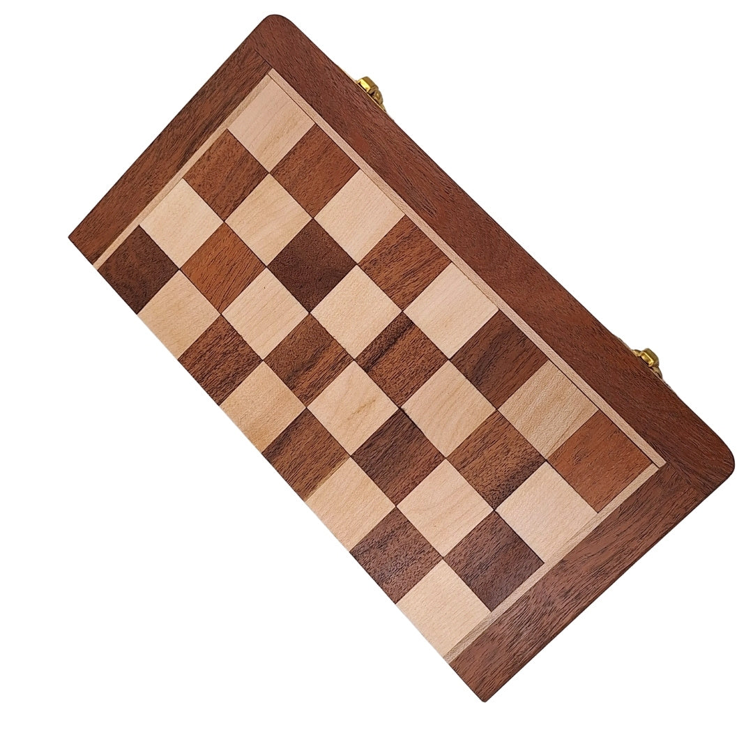 Xadrez magnético de madeira 30x30 cm dobrável G614 com gravação