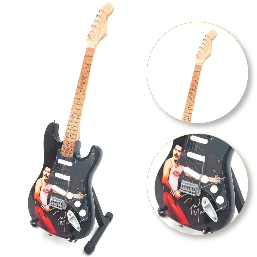 Mini guitarra colecionável Freddie Mercury com gravação