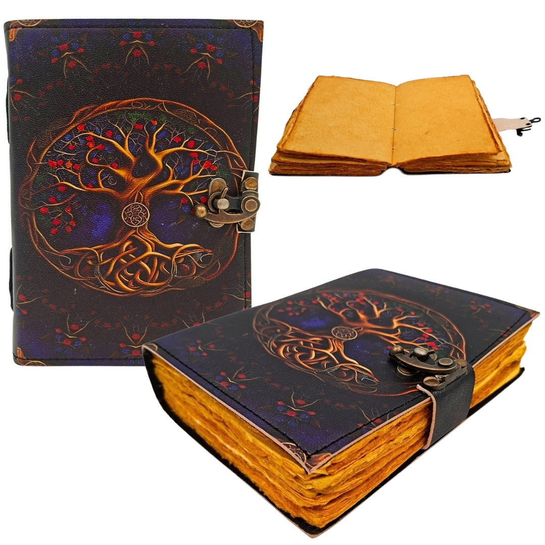 Caderno de pele vintage retro 200 páginas com gravação