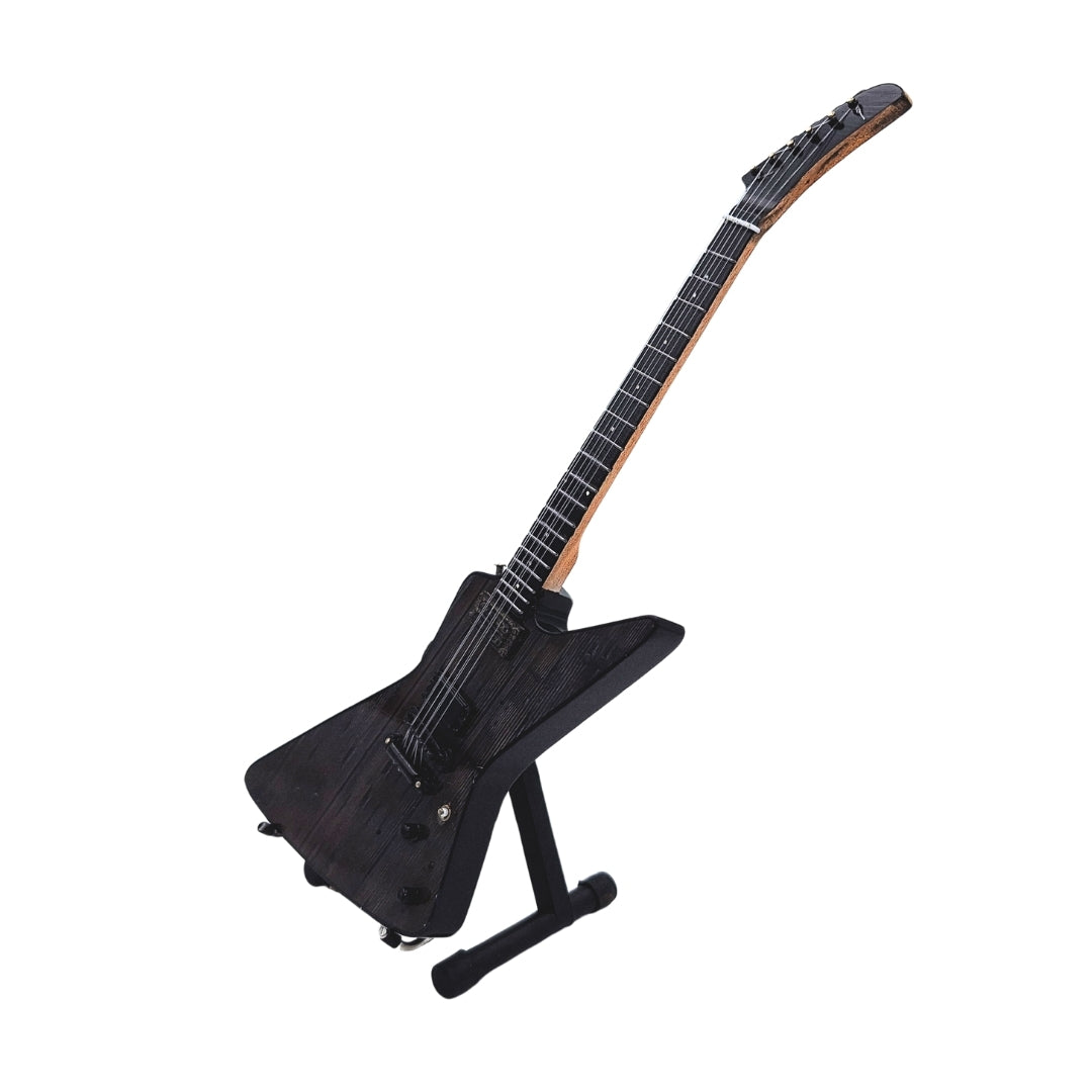 Mini Guitarra Metallica James Hetfield MGT-8860 com gravação - Decoração de Mogno 27,5 cm para Presente de Fãs de Rock e Colecionadores