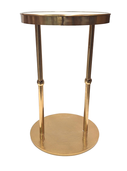 Mesa metálica dourada Glamour com relógio e possibilidade de gravação – decoração elegante 40x40x60 cm para presente