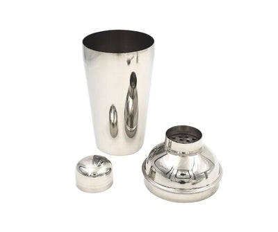 Conjunto de Bar Steel 3 peças com possibilidade de personalização por gravação - Shaker 750 ml, Jigger 15/30 ml, Coador - presente elegante para amantes de cocktails, aço inoxidável, cor prata