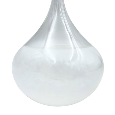 Barómetro de Tempestade Fitzroya - Gota Storm Glass com possibilidade de personalização por gravação - presente elegante em forma de gota, altura 11 cm, recipiente de vidro com cristais únicos que reagem às mudanças do tempo