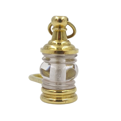 Lâmpada Náutica Chaveiro para Chaves Key-0118 em Latão e Vidro, Dourada, Gravação Personalizada, Ideal para Presente, Dimensões 11 x 2 x 2 cm