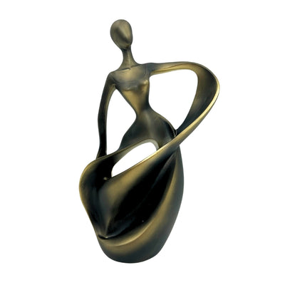 Estatueta de bailarina em dourado antigo 24 cm com possibilidade de gravação personalizada