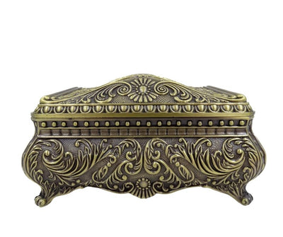 Caixa metálica decorativa elegante com gravação