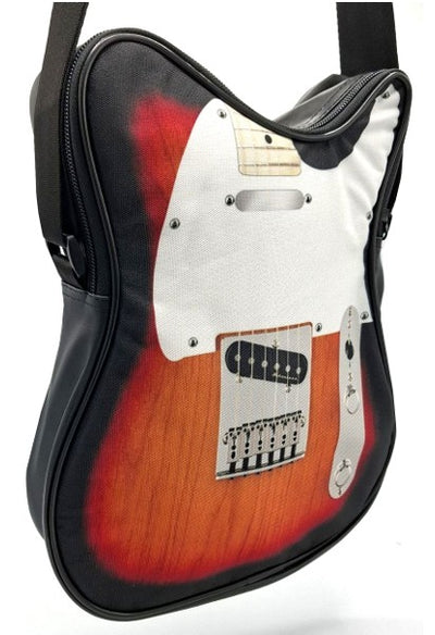 Mala de ombro em forma de guitarra elétrica RBG-023 com possibilidade de personalização por gravação, impermeável, ideal para presente para amantes da música, PVC 100% e poliéster, dimensões 34 x 23 x 5 cm