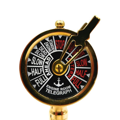 Conjunto Elegante para Secretária com Gravação – Telégrafo de Máquina, Bússola e Suporte para Caneta com Base de Madeira – Presente Ideal para Velejador, Gestor ou Amante do Estilo Retro – Latão e Madeira de Alta Qualidade, Dimensões 16,5 x 6 x 16,8 cm