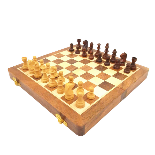 Xadrez magnético de madeira 25x25 cm com possibilidade de personalização por gravação