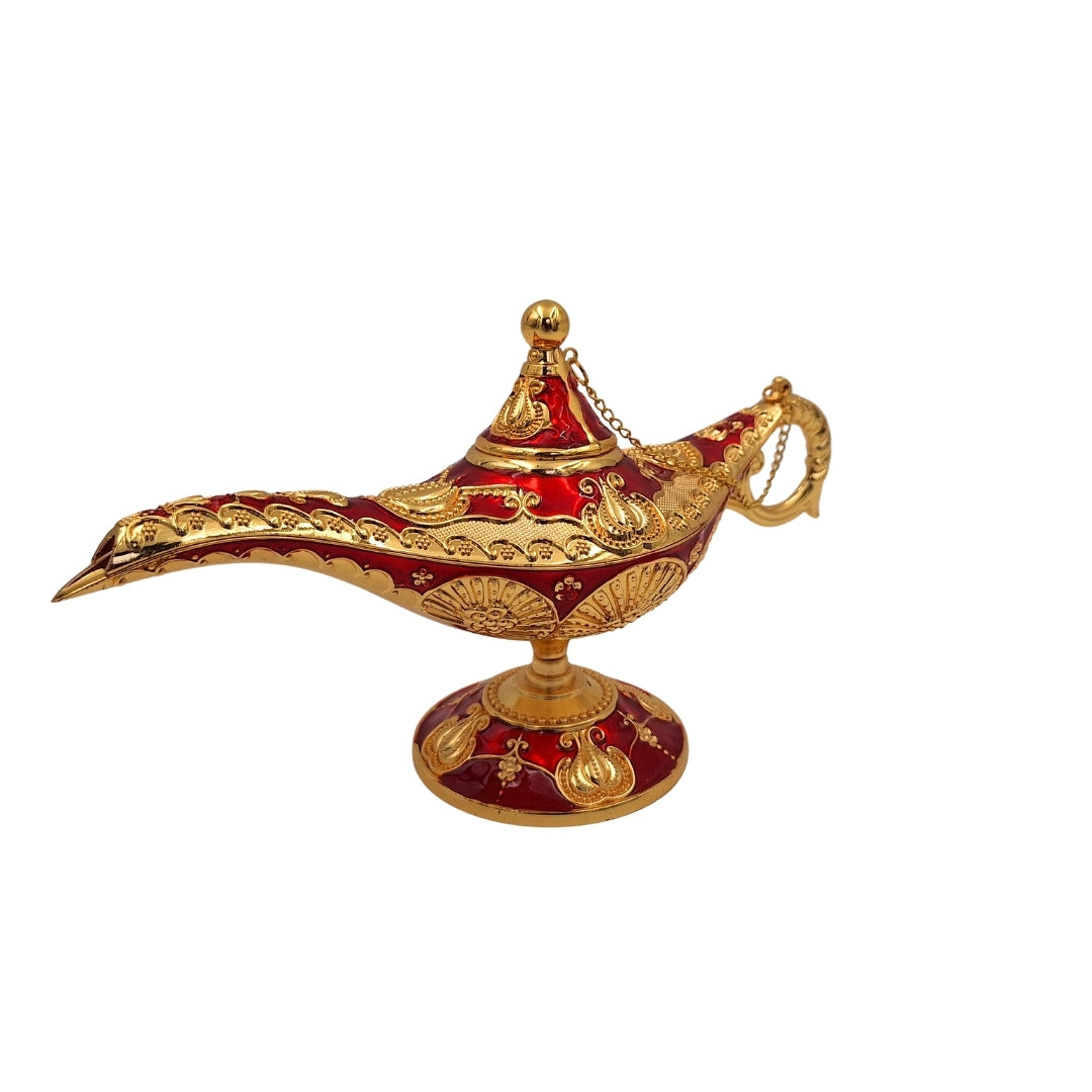 Lâmpada de Aladino LAR com belos ornamentos dourados, 22 x 7 x 11 cm