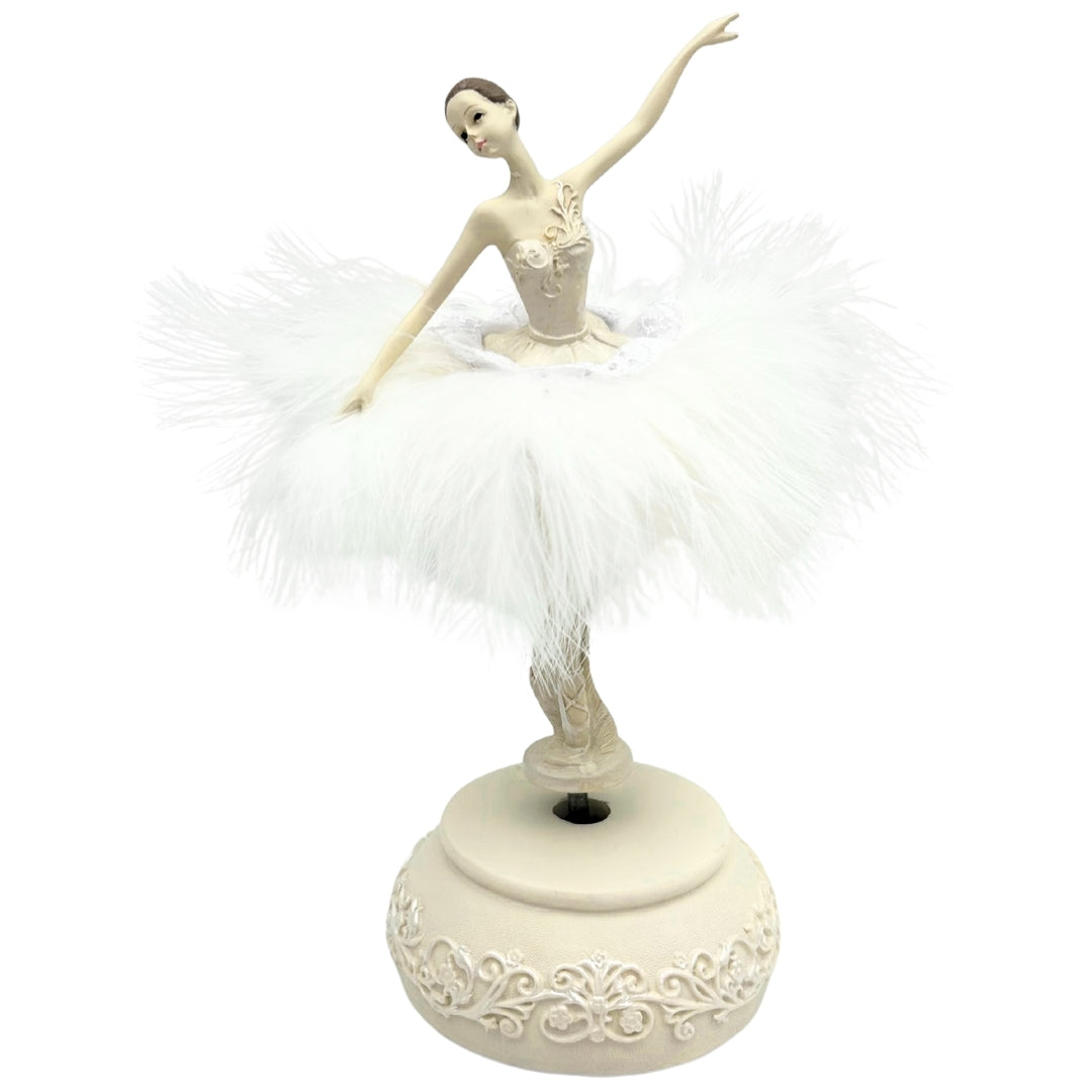 Caixa de Música Bailarina Rainha da Neve Móvel 23,5 cm com Gravação