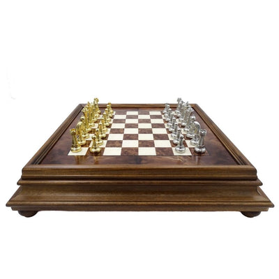 Xadrez exclusivo Italfama de metal dourado 53x53 cm com possibilidade de gravação personalizada