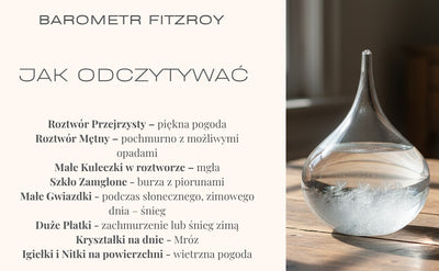 Barómetro de Tempestade Fitzroya - Gota Storm Glass com possibilidade de personalização por gravação - presente elegante em forma de gota, altura 11 cm, recipiente de vidro com cristais únicos que reagem às mudanças do tempo