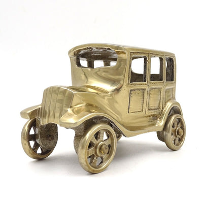 Modelo de Carro Retro BMW Dixi em Metal na Cor Latão Antigo com Possibilidade de Personalização por Gravação
