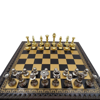 Xadrez Exclusivo de Latão Italfama 28x28 cm com Personalização por Gravação