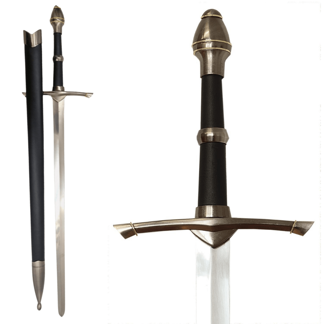 Espada de Cavaleiro em Aço com Bainha, 105 cm — Réplica elegante em aço inoxidável com possibilidade de gravação