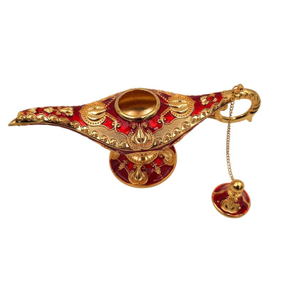 Lâmpada de Aladino LAR com belos ornamentos dourados, 22 x 7 x 11 cm