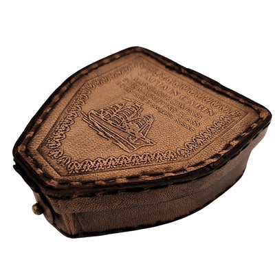 Bússola do Viajante com Gravação Personalizada em Estojo de Couro - Gadget Retro de Latão para Presente, 9,25 cm com Inscrição Inspiradora