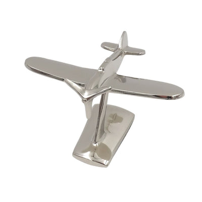 Modelo de avião monomotor N-0896 em alumínio cor prata, 17x14x11 cm