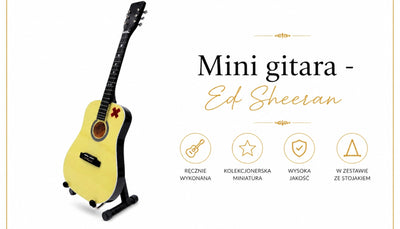 Mini guitarra Ed Sheeran 27,5 cm em mogno com possibilidade de personalização com gravação