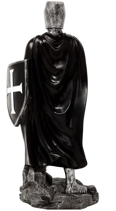Cavaleiro Cruzado em Poliresina MC-23078 - Estátua de 30cm com Possibilidade de Personalização por Gravação