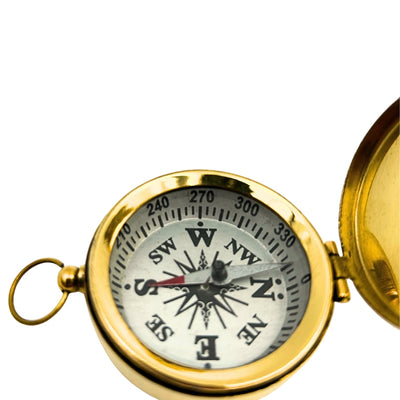 Bússola Retro de Latão com Tampa Fechável, Possibilidade de Personalização por Gravação, Ideal para Presente para Marinheiro, Altura 5 cm, Estilo Marinheiro