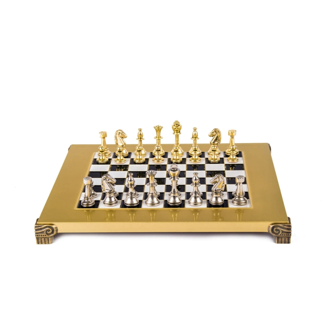 Xadrez exclusivo em latão Staunton S32BLA 28x28 cm com possibilidade de personalização por gravação