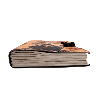 Caderno de pele marinheiro veleiro retro com gravação