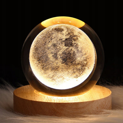 Globo de Vidro 3D Lua com Gravação