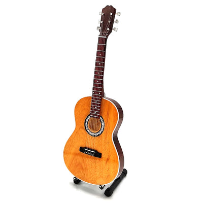 Mini Guitarra Clássica com Gravação - Decoração de Madeira de Mogno 25 cm