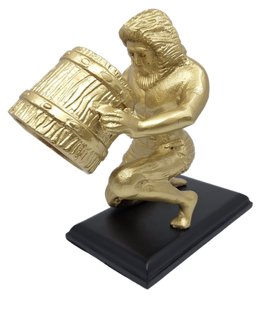 Estatueta decorativa dourada de Aquário AQU2 com possibilidade de personalização por gravação, presente ideal para qualquer ocasião, altura 18 cm, design elegante em alumínio