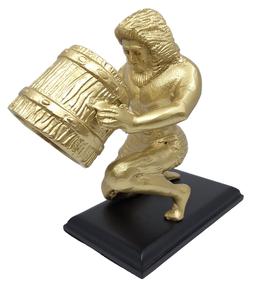 Estatueta decorativa dourada de Aquário AQU2 com possibilidade de personalização por gravação, presente ideal para qualquer ocasião, altura 18 cm, design elegante em alumínio