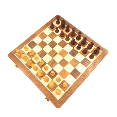 Xadrez magnético de madeira 25x25 cm com possibilidade de personalização por gravação