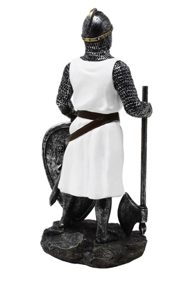 Estátua de Cavaleiro Templário 18,5 cm em Poliresina com possibilidade de personalização por gravação