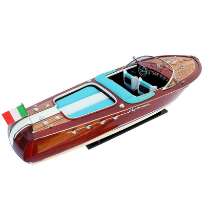 Modelo exclusivo de lancha Riva Aquarama 87cm com possibilidade de personalização por gravação