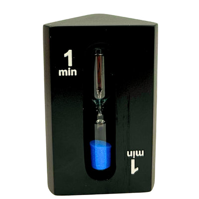 Ampulheta Triangular 1-3-5 minutos Preta com Possibilidade de Gravação